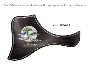 Taylor GS Mini Pickguard Bonsai and Rising Moon Design with Abalone Outline