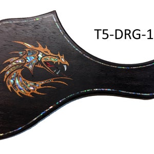 Pickguard Fits Taylor Guitars Dragon Inlay Custom Pickguard Wood Guitar Pickguard Guitar Accessories Guitar Parts