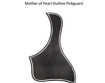 Rosewood Taylor Style Guitar Pickguard: White Mother of Pearl Inlay, Free Mount Option
