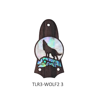 Wolf Howling Moon Truss Rod Cover voor Taylor-gitaren, palissander en abalone-inlegwerk