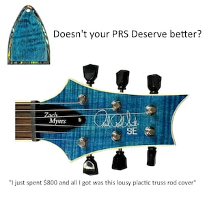 Truss Rod Cover Fits PRS Zac Myers Guitars Flamed Maple Blue Maple Abalone Mother of Pearl Handcrafted Guitar Parts Guitar Accessories