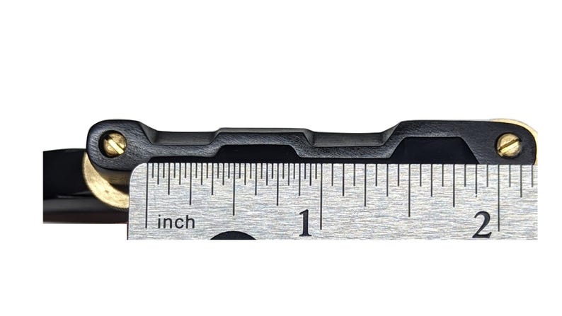 Adjustable Ebony Mandolin Bridge, Compensated Unslotted Saddle, Solid Brass Hardware Upgrade image 8