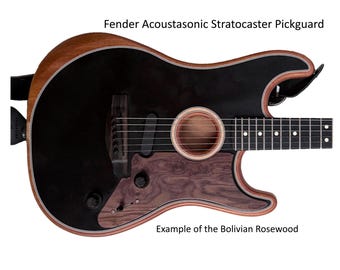 Fender Acoustasonic Stratocaster Guitar Pickguard, Custom Cut, Mahogany Rosewood