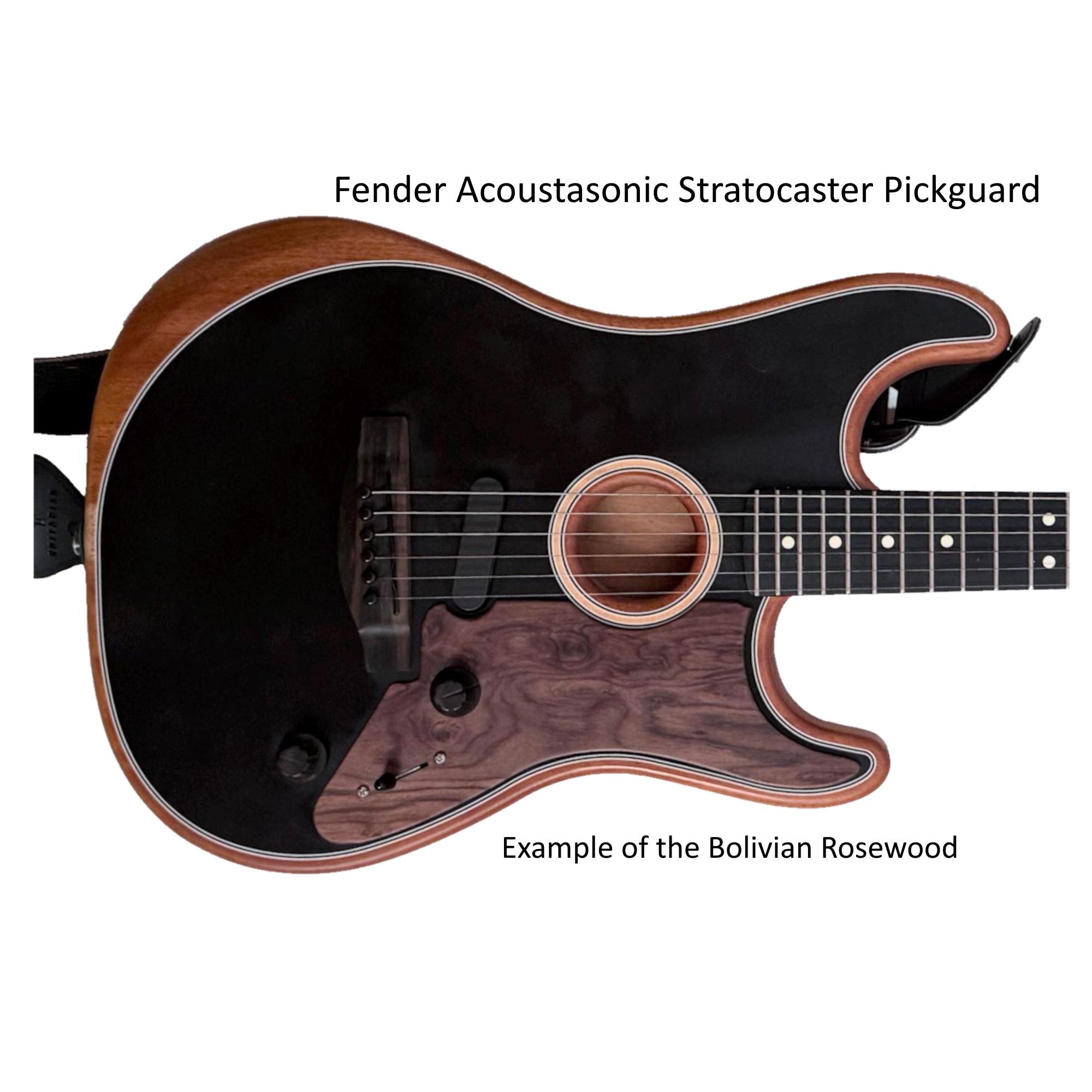 fender Acoustasonic Stratcaster ロックピン&ペグ Fender Acoustasonic Stratocaster Guitar Pickguard, Custom Cut