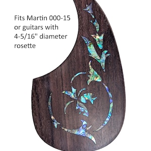 Handmade Rosewood Pickguard Abalone Inlay for Martin 000-15m Guitar, Vine of Harmonics Design, Acoustic Guitar Part, Custom Guitar Accessory