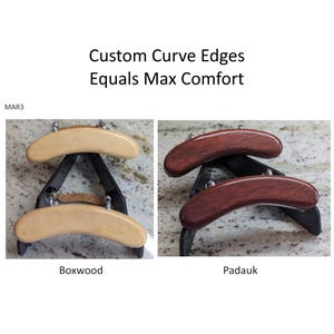 Wood Mandolin Armrest Custom Curve Mandolin Part Includes Hardware |  Padauk or Boxwood| Mandolin Accessories for Comfort and Style