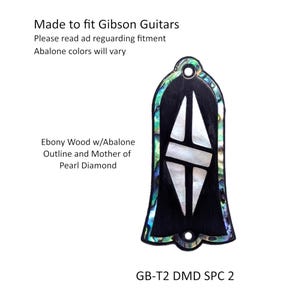 Fits Gibson Guitar Truss Rod Cover Ebony Bonsai Moon or Diamond Abalone Mother of Pearl Guitar Parts