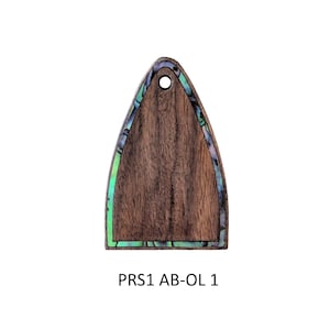 Truss Rod Cover for PRS SE Guitars | Solid Flamed Maple with Abalone Outline in Teal or Custom Colors | Handcrafted Guitar Part