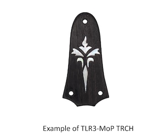 送料無料 ギター用エボニートラスロッドカバー、MOP＆アバロンインレイ