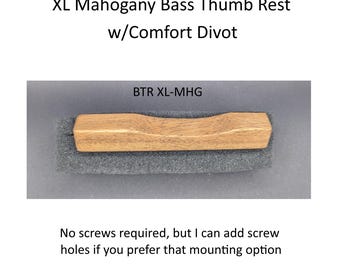 Bass Guitar Thumb Rest Extra Long with Comfort Divot | Soft Curved Edges
