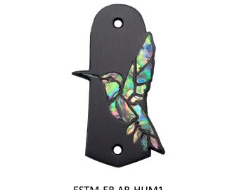 Tapa del alma de ébano para mandolina Eastman / Incrustación de colibrí de abulón