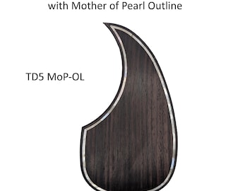 Solid Rosewood Teardrop Pickguard White Mother of Pearl Outline Inlay
