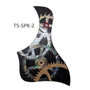Pickguard Fit Taylor Guitars Gears Steampunk Design Pickguard Abalone Mother of Pearl Maple Taylor Shape Guitar Parts Guitar Accessories