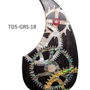 Pickguard Teardrop Shape Gears Steampunk Pickguard Mother of Pearl Maple Abalone Inlay Guitar Parts Guitar Accessories Takamine Alvarez