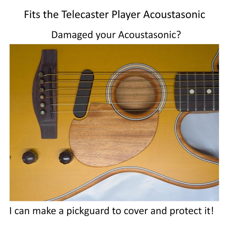 Acoustasonic Telecaster (Player) Pickguard | Solid Wood | Custom Guitar Part V7-MHG