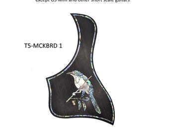 Taylor Style PickguardRosewood, Blue-Green Abalone & White Mother-of-Pearl Inlay Mockingbird Design
