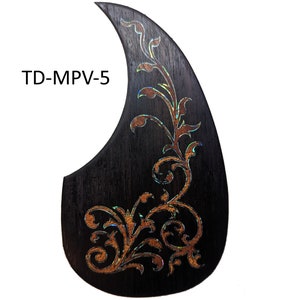 Maple & Abalone Scrolling Vine Inlay Handcrafted Guitar Pickguard