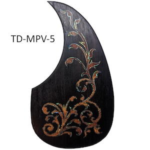 Guitar Pickguard Maple Abalone Scrolling Vine Inlay Handcrafted Guitar Parts Guitar Accessories