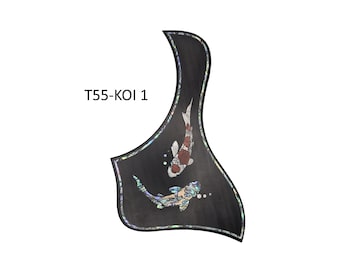 Taylor Style Pickguard Rosewood Colorful Abalone & White Mother-of-Pearl Inlay Koi Design