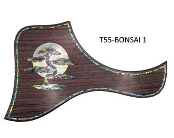Bonsai Rising Moon Inlay Pickguard for Taylor Guitars (5.5" Rosette)