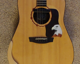 Mother of Pearl & Abalone Inlay Bald Eagle Pickguard (fits 5.5" diameter rosette)-CLERANCE