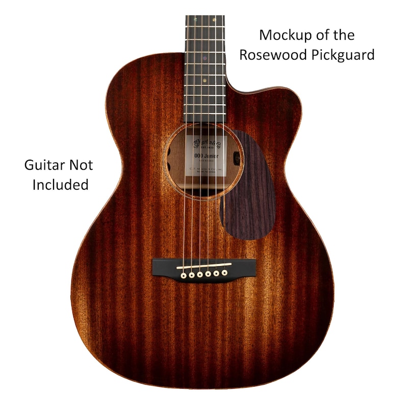 Fits Martin DJR-E Dreadnought Junior Guitar Pickguard | Rosewood Mahogany Handcrafted Replacement Guitar Parts & Accessories imagen 4