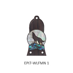 レスポール トラスロッドカバー - アバロン、MoPインレイ付き、新ウルフムーンデザイン