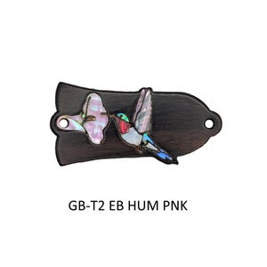 Ebony Truss Rod Cover for Gibson Guitars: Hummingbird Abalone Inlay