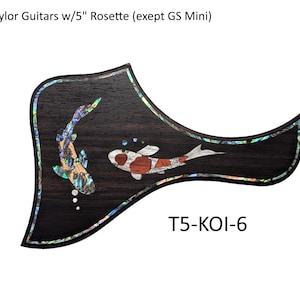 Pickguard Fits Taylor Guitars Koi Fish Custom Pickguard Wood Guitar Pickguard Guitar Accessories Guitar Parts