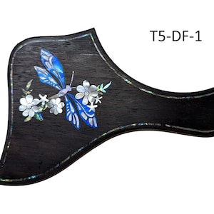 Pickguard Fits Taylor Guitars Dragonfly Flower Pickguard Mother of Pearl Abalone Solid Rosewood Guitar Parts Guitar Accessories