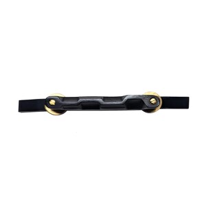 Adjustable Ebony Mandolin Bridge, Compensated Unslotted Saddle, Solid Brass Hardware Upgrade image 3