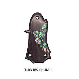 Taylor Guitar Truss Rod Cover: Rosewood with Abalone Hummingbird Inlay