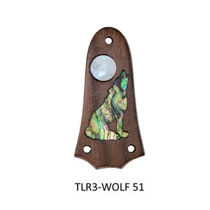 Truss Rod Cover Fits Taylor Guitars Wolf Howling Moon Inlay Rosewood Abalone Wolf Mother of Pearl Moon Guitar Parts Guitar Accessories