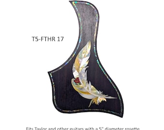Fits Taylor  Guitar Feather Inlay Pickguard | Abalone & Mother of Pearl