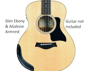 Ebony Abalone Armrest for Taylor GS Mini | Curved Edge Guitar Comfort Guard