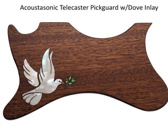 Fender Acoustasonic Telecaster Mahogany Pickguard with Dove Inlay