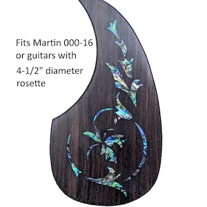 Fits Martin 000-16m Guitar Pickguard Rosewood with Abalone Vine of Harmonics Inlay Guitar Parts
