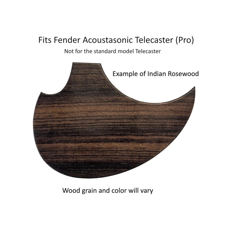 Acoustasonic Telecaster (Player) Pickguard | Solid Wood | Custom Guitar Part V7-IRW