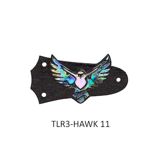 Made to Fit Taylor Guitars- Truss Rod Covers Rosewood w/Abalone and Mother of Pearl Hawk Inlay