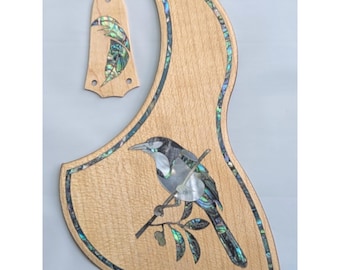 Pickguard for Taylor GS Mini and Full Size Guitars Maple w/Inlay Mockingbird