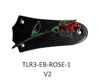 送料無料 ギター用エボニートラスロッドカバー、MOP＆アバロンインレイ