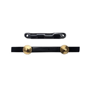 Adjustable Ebony Mandolin Bridge, Compensated Unslotted Saddle, Solid Brass Hardware Upgrade image 4