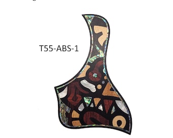 Pickguard Fits Taylor Guitars Rosewood Abstract Design | Solid Wood Abalone Mother of Pearl InlayT55