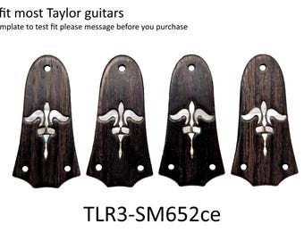 送料無料 ギター用エボニートラスロッドカバー、MOP＆アバロンインレイ