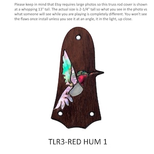 Funda para tensor de guitarras Taylor - Incrustación de colibrí de garganta roja, palisandro macizo, accesorios personalizados