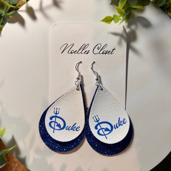 Duke Blue Devils_Faux Leather Earrings