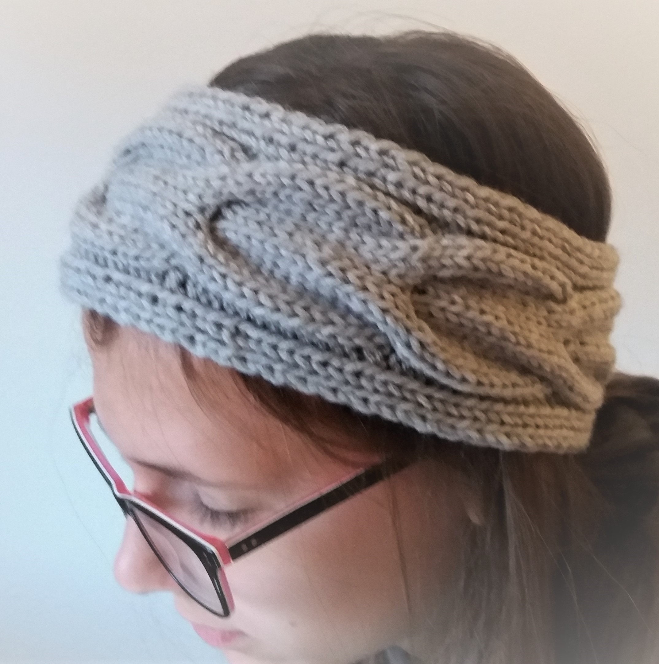 Double Cable Knit Headband Easy Knitted Headband Pattern Etsy