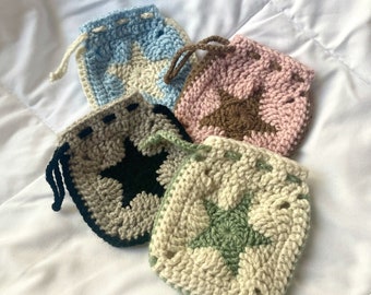 Crochet Pouch / MADE TO ORDER / Crochet Star / Y2K Crochet / Crochet Bag / Valentine's Gift / Star Bag / Handmade Bag
