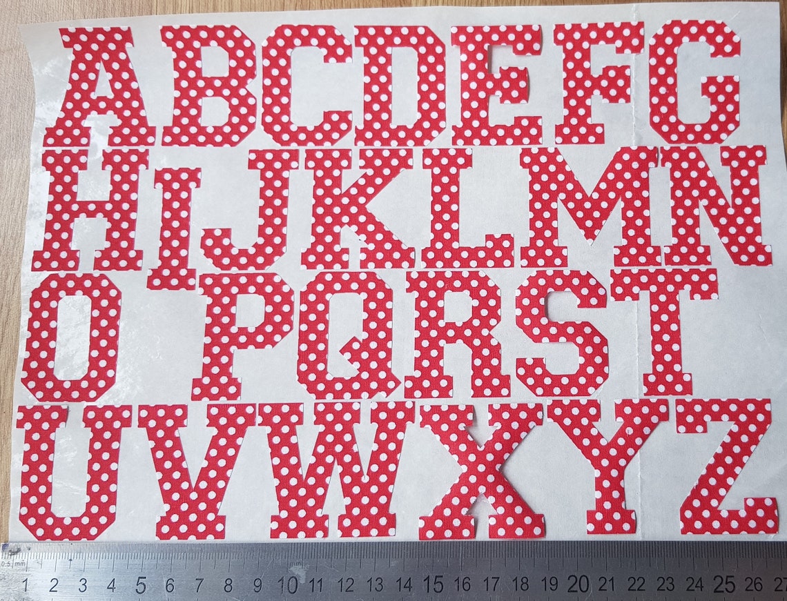 Iron on fabric applique letters Etsy