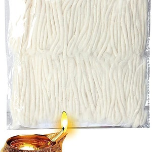 VG Handicrafts - Hand Rolled Cotton Diya Wicks for Puja, Aarti, and Oil Lamps (Big) - Set of 500 Wicks